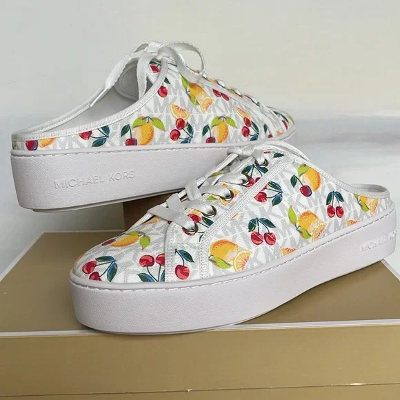 Michael Kors POPPY SLIDE SNEAKERS 
FRUIT PAINT MK SIG SM
49T4POFP1Q Platforms - Picture 8 of 16